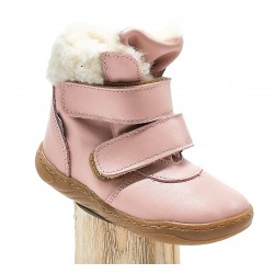 Bottines cuir fourrées laine Pink