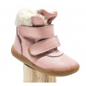 Bottines cuir fourrées laine Pink