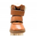 Bottines cuir fourrées laine Brown