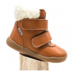 Bottines cuir fourrées laine Brown
