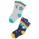 Lot 2 paires chaussettes coton bio Stars