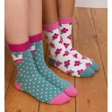 Lot 2 paires chaussettes coton bio Flowerful