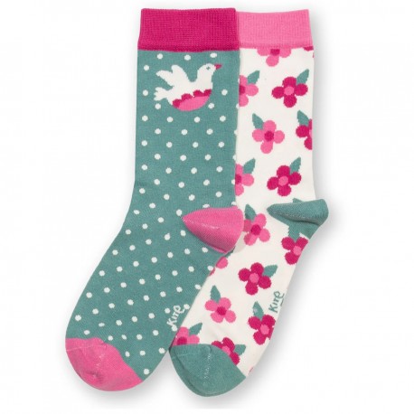 Lot 2 paires chaussettes coton bio Flowerful