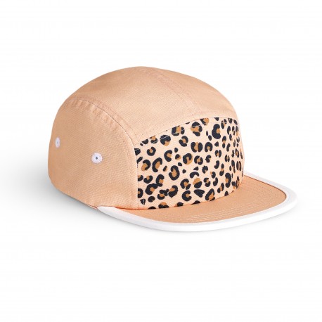 Casquette Anti-UV Léopard Abricot
