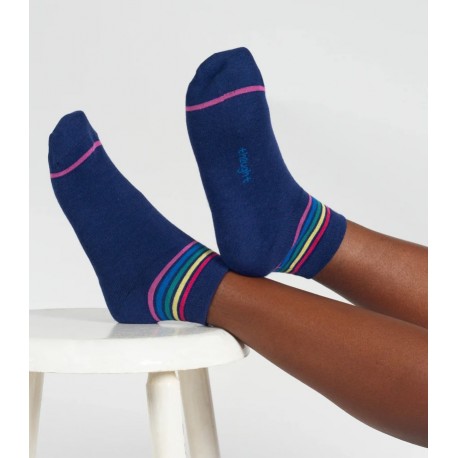 Socquettes bambou Blue Rainbow