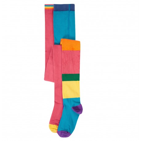Lot 2 paires collants coton bio Color Block