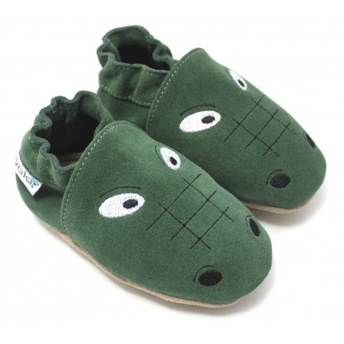 Chaussons cuir souple Croco