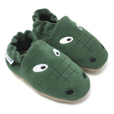 Chaussons cuir souple Croco