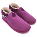 Chaussons souples fourres laine Perfection Framboise