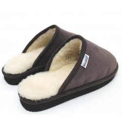 Mules en peau de mouton Choco