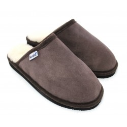 Mules en peau de mouton Choco
