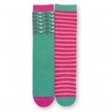 Lot 2 paires chaussettes hautes chaudes coton bio Flower