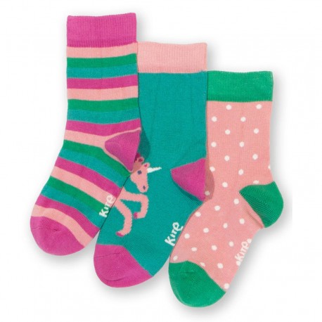 Lot 3 paires chaussettes coton bio Licorne des mers