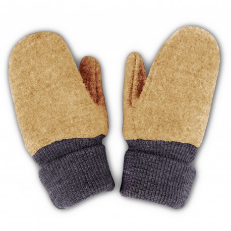 Moufles laine merinos Miel