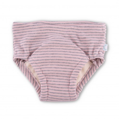 Slip d'apprentissage coton bio Rose & Gris
