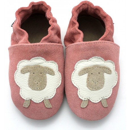 Chaussons Mouton rose