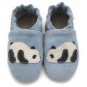 Chaussons Cuir Souple Panda ciel