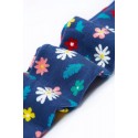 Collants coton bio Navy Flowers