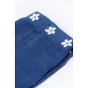 Collants coton bio Navy Flowers