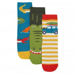 Lot 3 paires chaussettes coton bio Crocodile