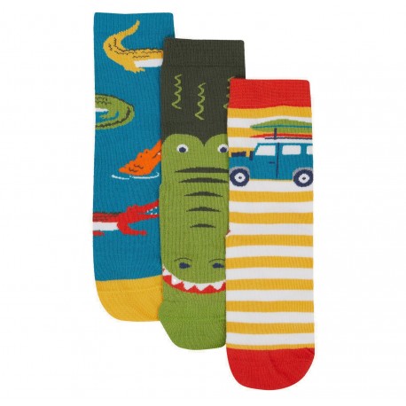 Lot 3 paires chaussettes coton bio Crocodile