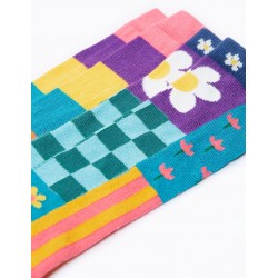 Lot 2 paires Chaussettes haute coton bio Patchwork