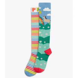 Lot 2 paires Chaussettes hautes coton bio Horse