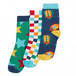 Lot 3 paires chaussettes coton bio Beetles