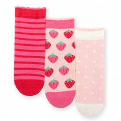 Lot 3 paires chaussettes coton bio Fraises