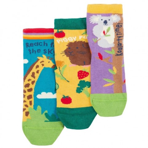 Lot 3 paires chaussettes coton bio Animaux