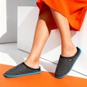 Mules laine Woolpops Bleu