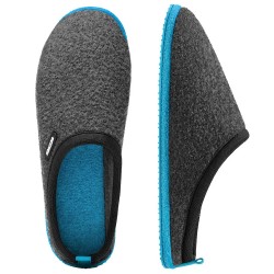 Mules laine Woolpops Bleu