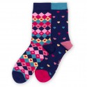 Lot 2 paires coton bio chaussettes Diamond Heart