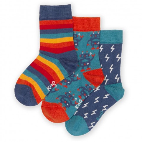 Lot 3 paires chaussettes Robot