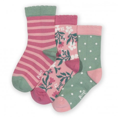 Lot 3 paires chaussettes coton bio Fleurs des bois