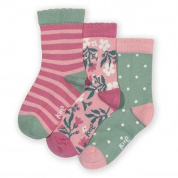 Lot 3 paires chaussettes coton bio Fleurs des bois