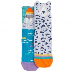 Lot 2 paires chaussettes coton bio Léopard