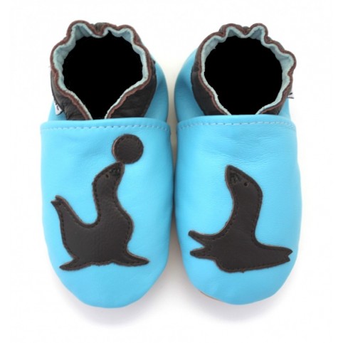 chaussons en cuir souple otarie