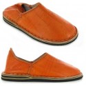 babouches cuir oranges
