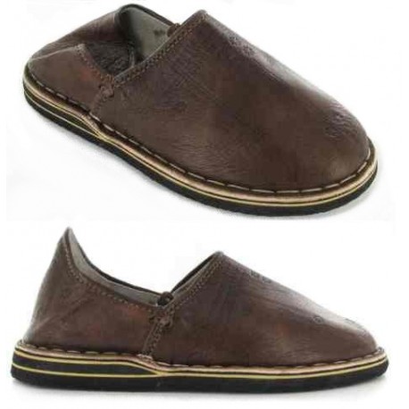 Babouches Cuir Marrons