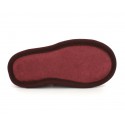 Chaussons souples fourrés laine Bordeau