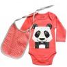 Set cadeau body + bavoir Panda