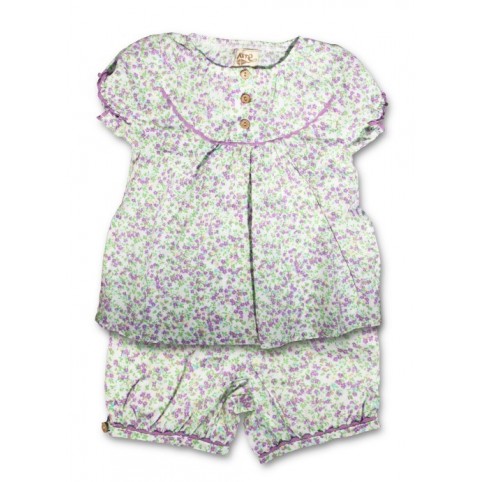 Ensemble blouse + bloomer coton bio