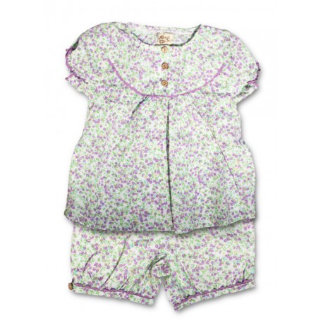 Ensemble blouse + bloomer coton bio