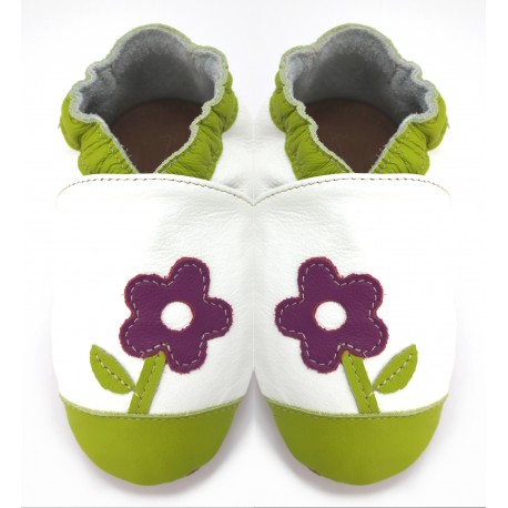 Chaussons cuir souple Petite Violette
