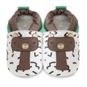 Chaussons souples cuir barry the bear