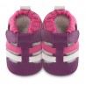 Chaussons souples cuir plum pudding