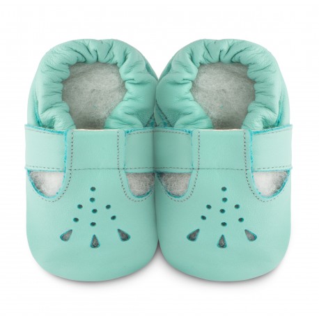 Chaussons souples cuir bubblegum