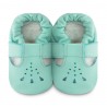 Chaussons souples cuir bubblegum