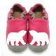 Chaussons cuir souple Ours Polaire Rose